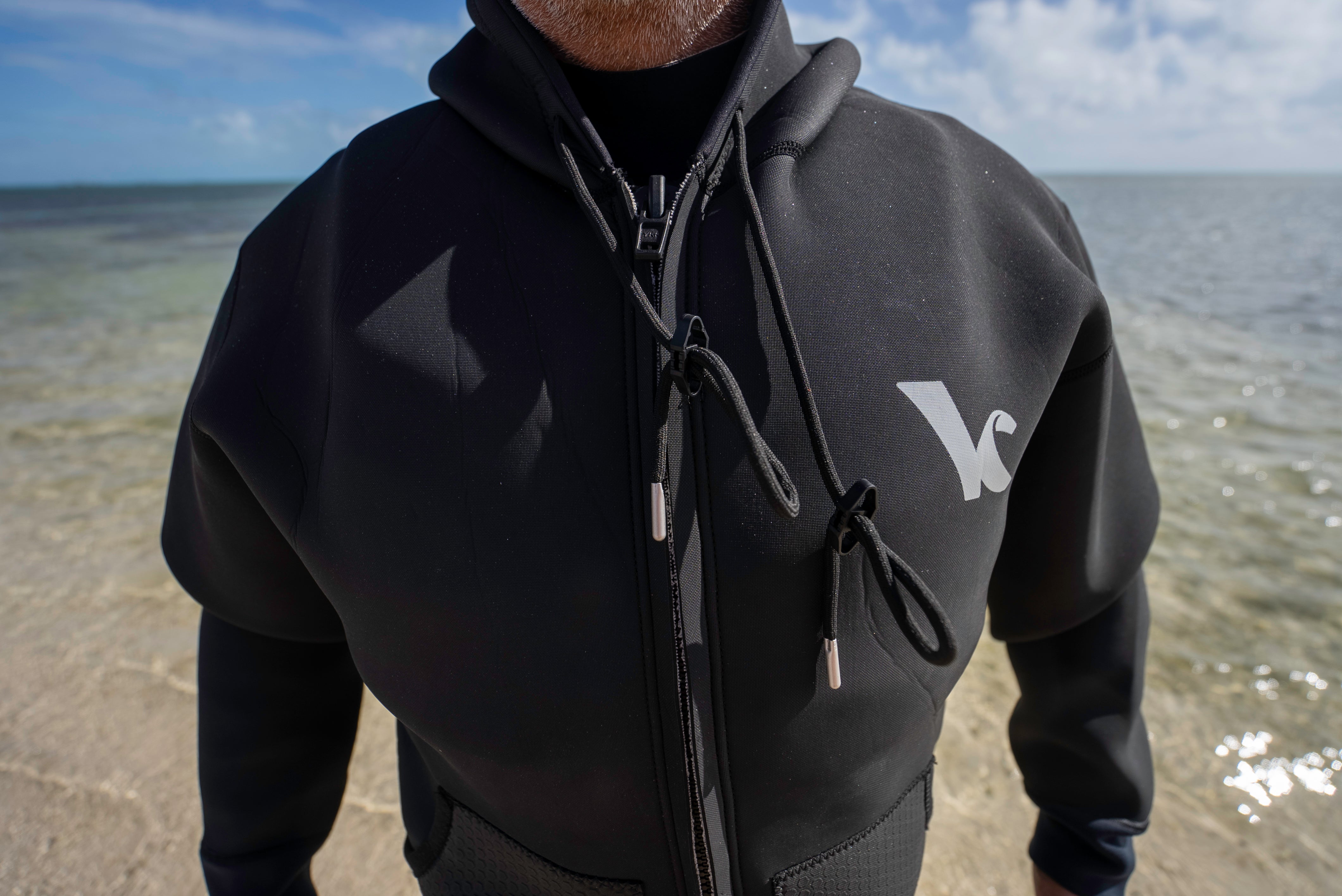 Kite Kulture Neoprene Jacket – 2.5mm Fleece-Lined Windproof Jacket for Kitesurfing, Wing Foil, Surfing & Watersports