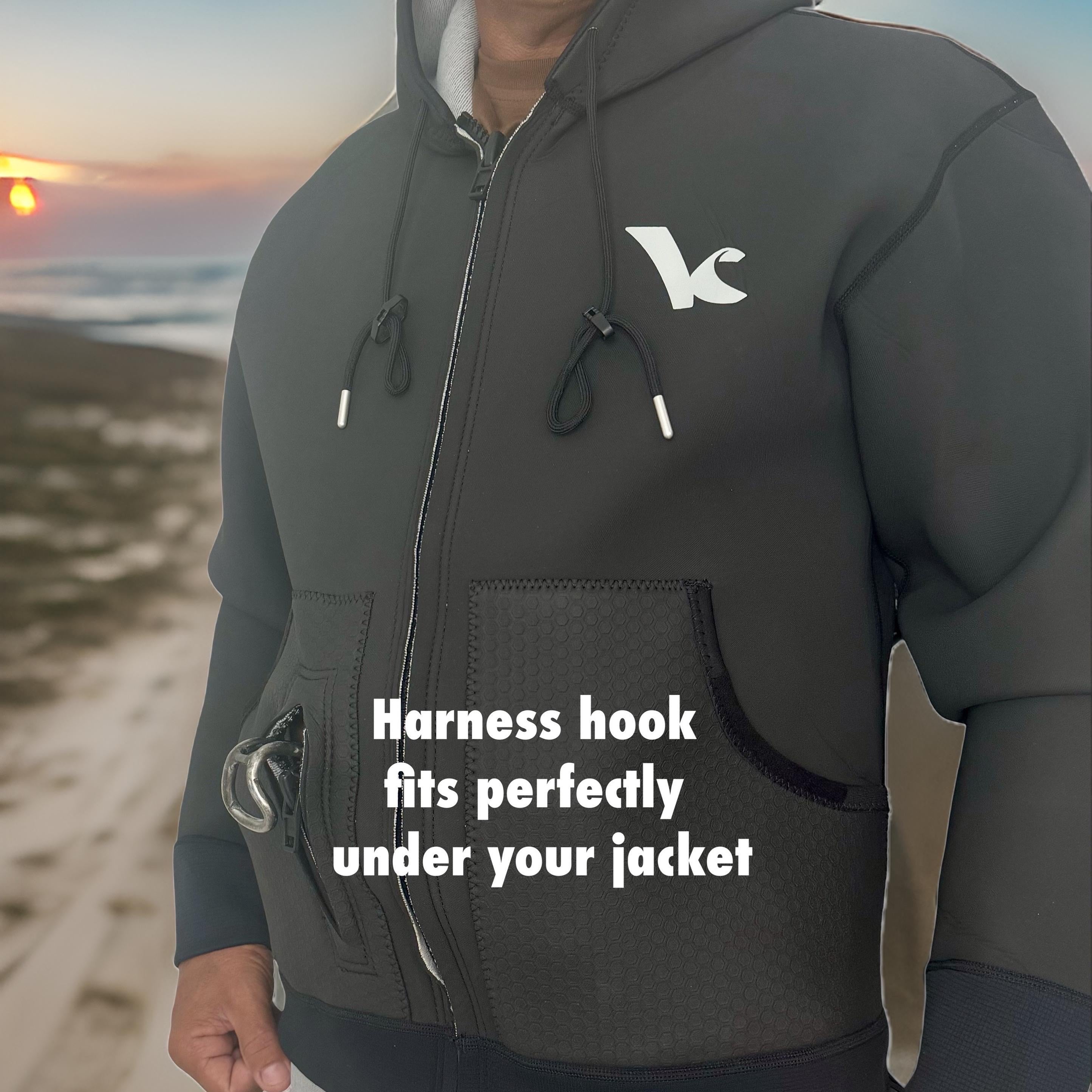 Kite Kulture Neoprene Jacket – 2.5mm Fleece-Lined Windproof Jacket for Kitesurfing, Wing Foil, Surfing & Watersports
