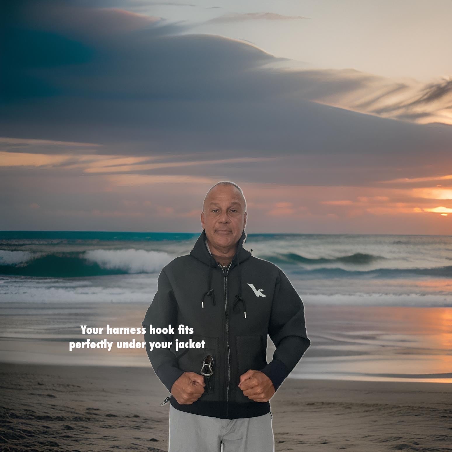 Kite Kulture Neoprene Jacket – 2.5mm Fleece-Lined Windproof Jacket for Kitesurfing, Wing Foil, Surfing & Watersports