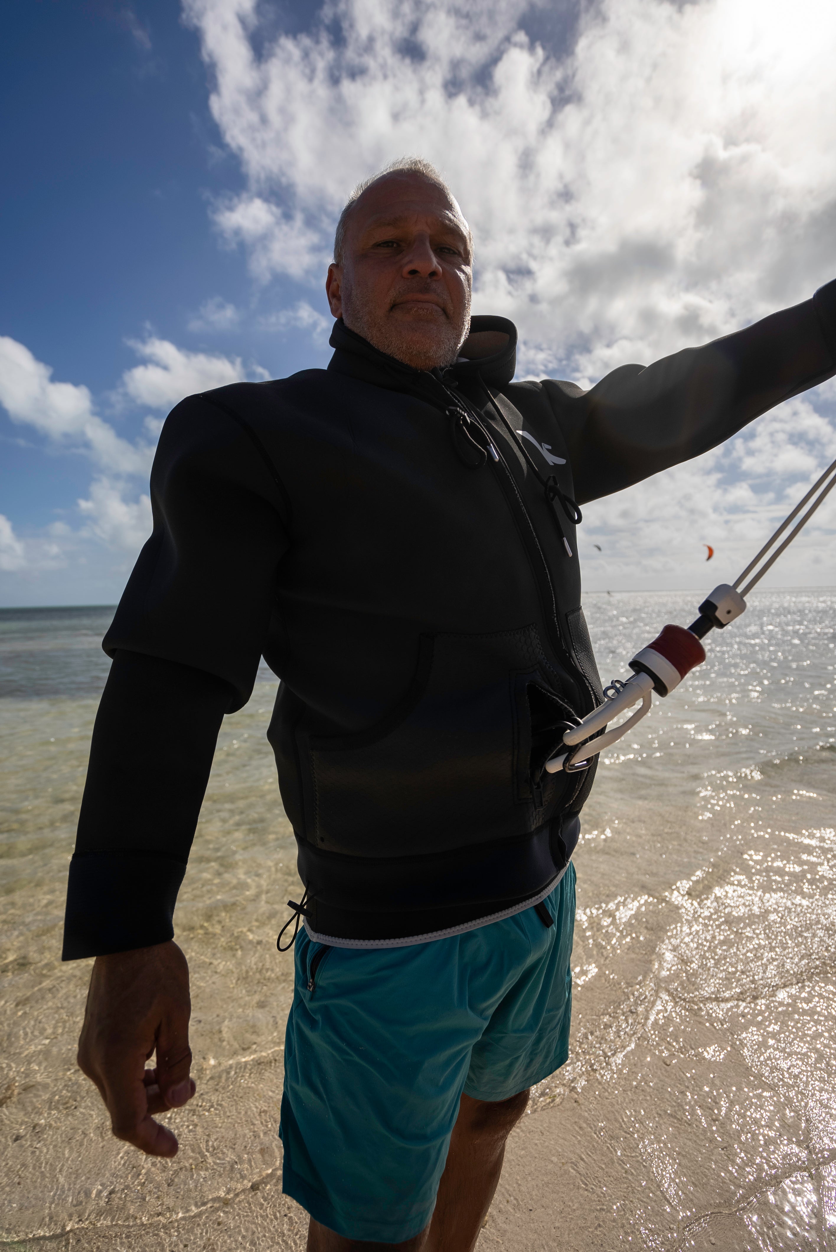 Kite Kulture Neoprene Jacket – 2.5mm Fleece-Lined Windproof Jacket for Kitesurfing, Wing Foil, Surfing & Watersports