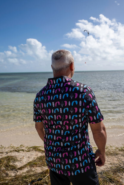 Kite Kulture Kiting Polo Shirt- Premium Kitesurfing Apparel, Black