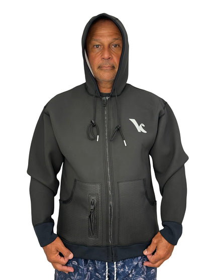 Kite Kulture Neoprene Jacket – 2.5mm Fleece-Lined Windproof Jacket for Kitesurfing, Wing Foil, Surfing & Watersports